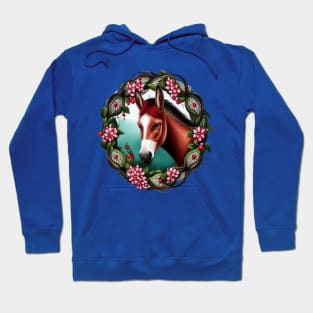 A Mule Surrounded By Hawthorn Wreath Missouri State Tattoo Art Hoodie